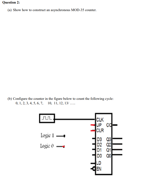 Solved Question 2: (a) Show how to construct an asynchronous | Chegg.com
