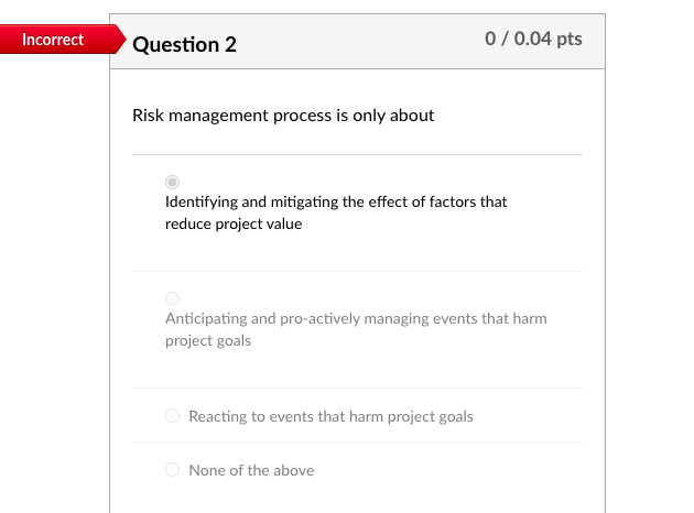 Solved Question 2Risk Management Process Is Only | Chegg.com