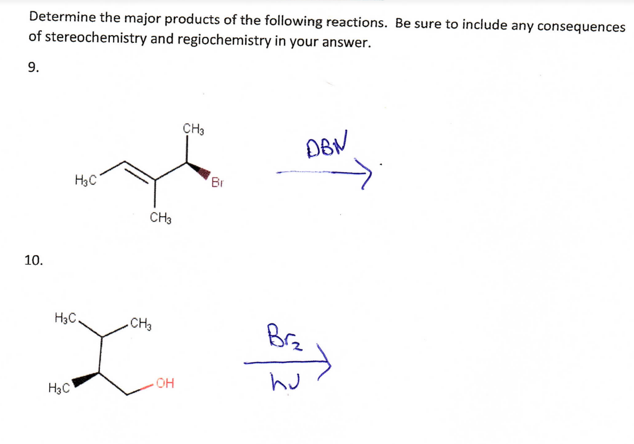 Solved Determine The Major Products Of The Following | Chegg.com