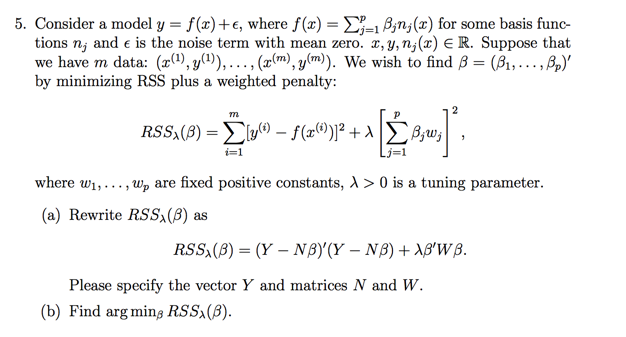 5 Consider A Model Y F X E Where F X N X Fo Chegg Com