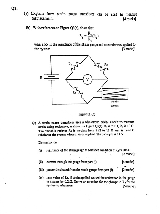 Solved (a) Explain how strain gauge transducer can be used