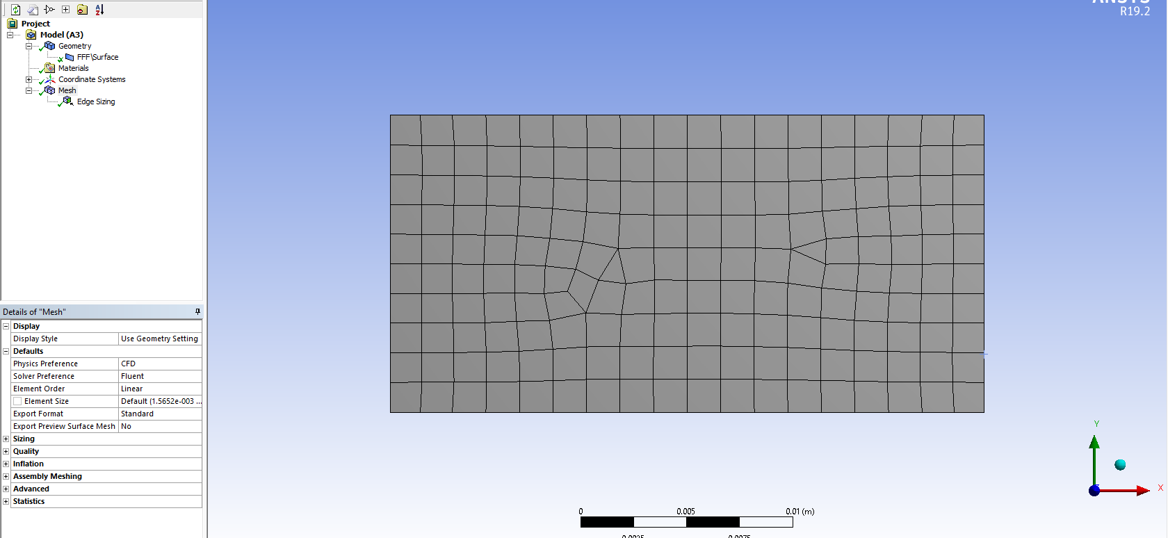 Project
Model (A3)
Geometry
\( \times[ \) FFFISurface
Materials
Coordinate Systems
Mesh
Edge Sizing