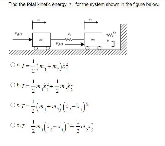 Solved Find the total kinetic energy, T, for the system | Chegg.com