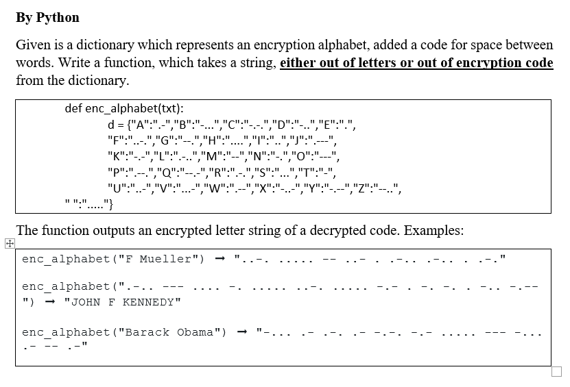 Solved By Python Given is a dictionary which represents an | Chegg.com