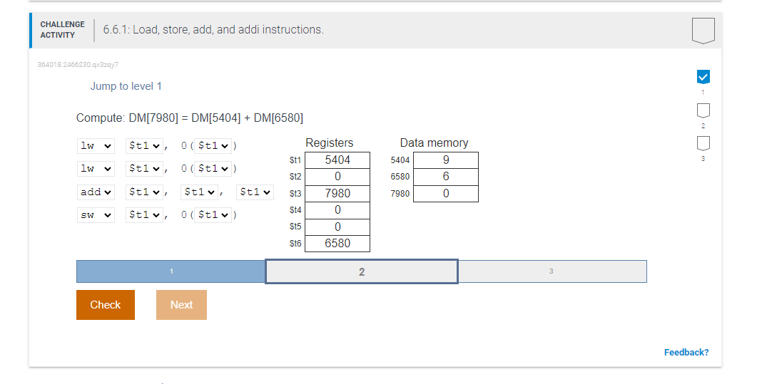 Solved CHALLENGE ACTIVITY 6.6.1: Load, store, add, and addi | Chegg.com