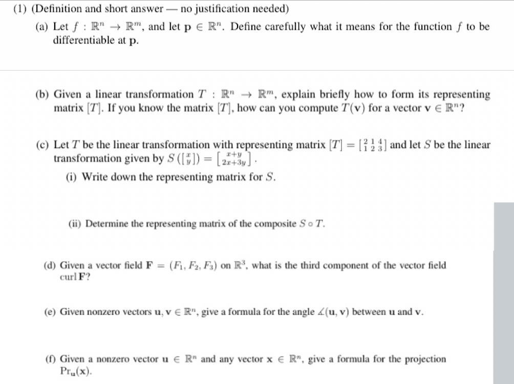 Solved 1 Definition And Short Answer No Justificatio Chegg Com