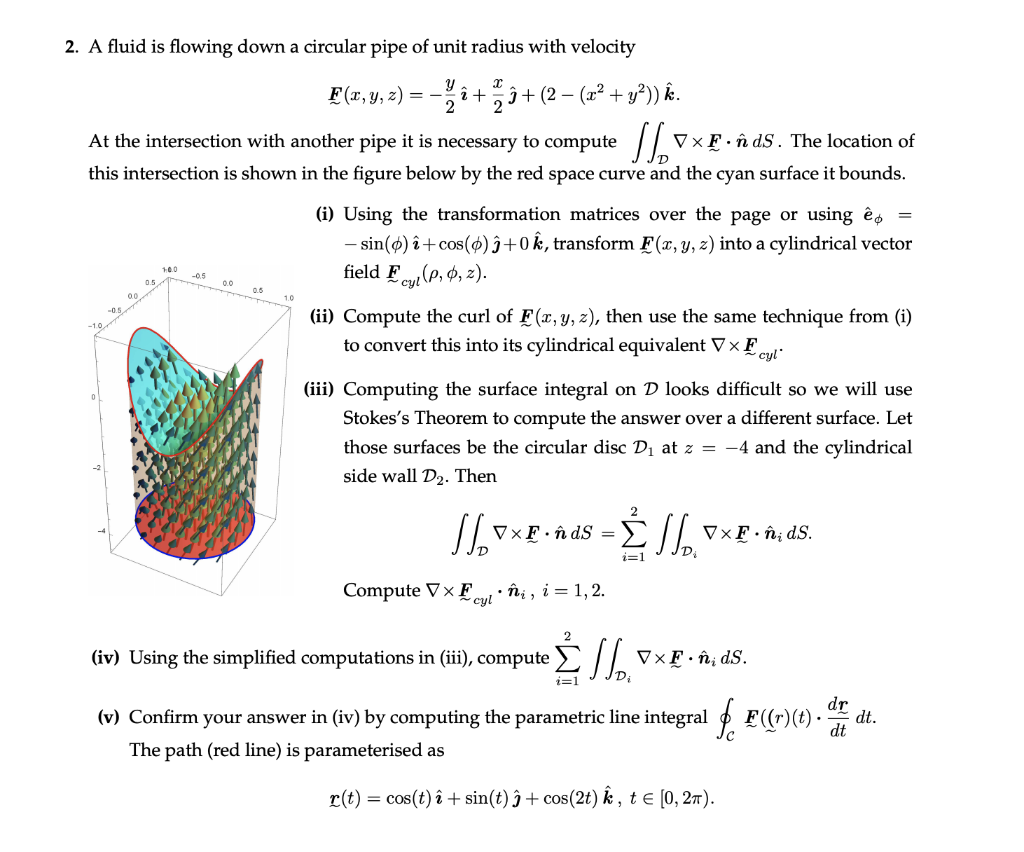 Solved 2 A Fluid Is Flowing Down A Circular Pipe Of Unit Chegg Com