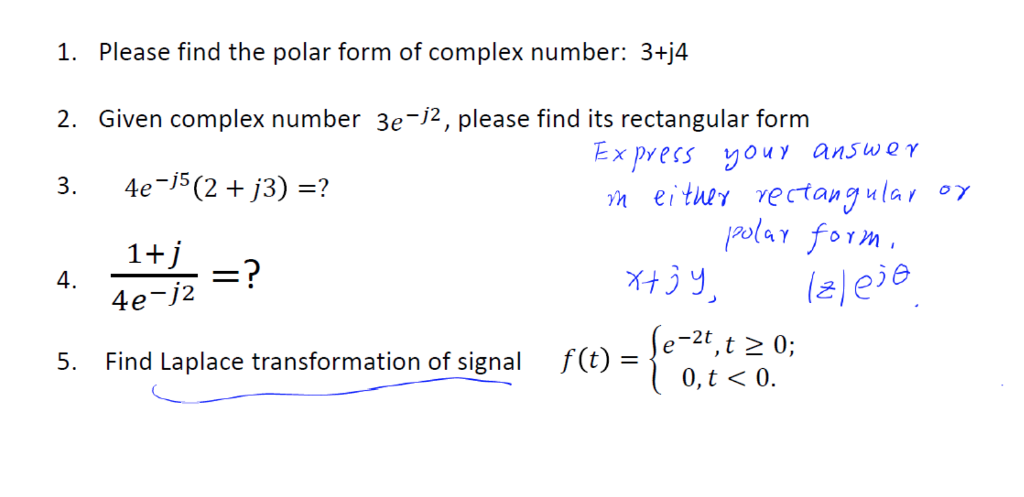 Find the polar form outlet of the complex number