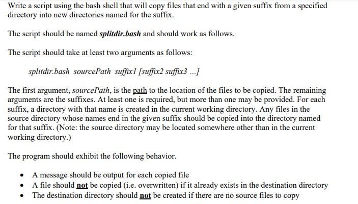 Write a script using the bash shell that will copy | Chegg.com