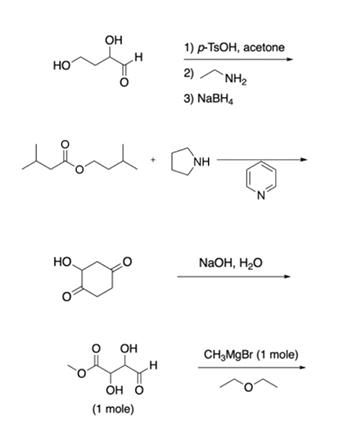 Solved ОН H но 오 1) р-ТѕОН, acetone 2) NH2 3) авна NH НО. | Chegg.com