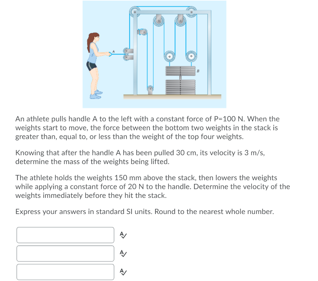 Solved B An Athlete Pulls Handle A To The Left With A | Chegg.com