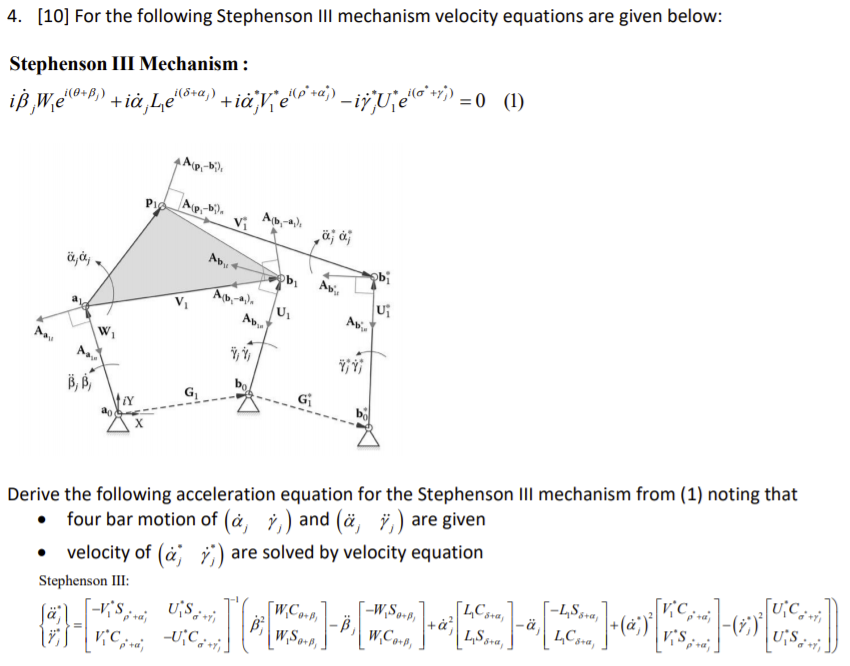 Solved 4 10 For The Following Stephenson Iii Mechanism Chegg Com