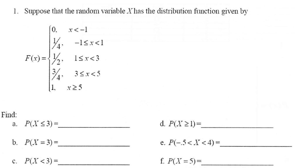 Solved Suppose that the random variable X has the | Chegg.com