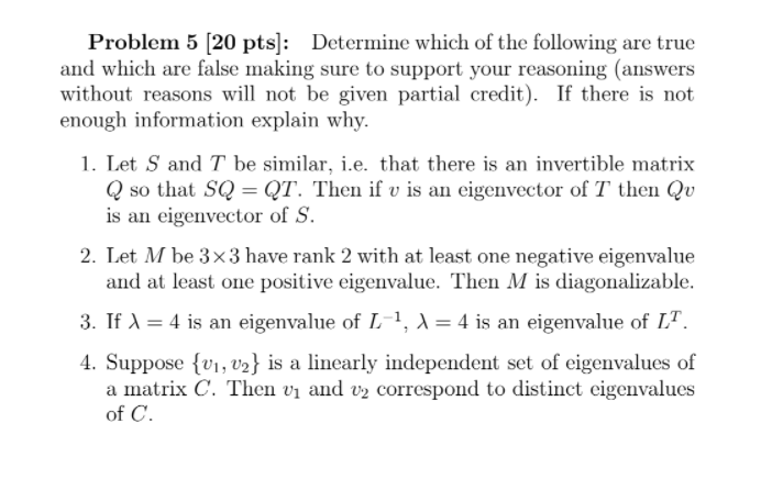 Solved Problem 5 (20 pts]: Determine which of the following | Chegg.com