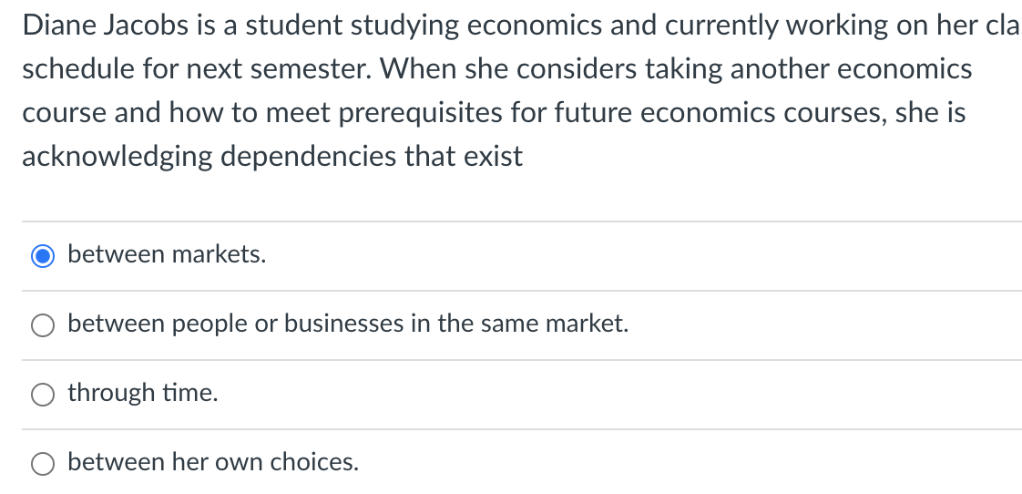Solved Diane Jacobs is a student studying economics and | Chegg.com