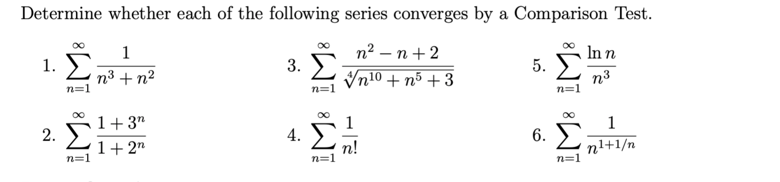 Solved Determine whether each of the following series | Chegg.com