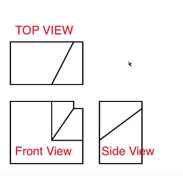 Solved TOP VIEW Front View Side View | Chegg.com