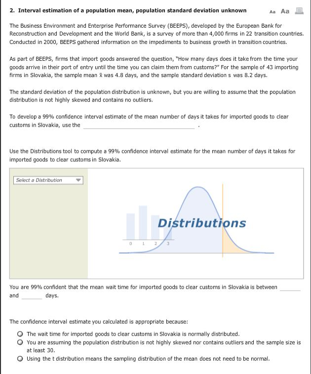 Solved 2. Interval estimation of a population mean, | Chegg.com