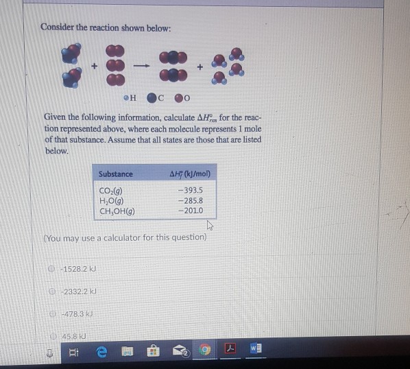 Solved Consider The Reaction Shown Below: Given The | Chegg.com