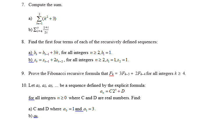 Solved Questions 1. Find the nth term of the following | Chegg.com