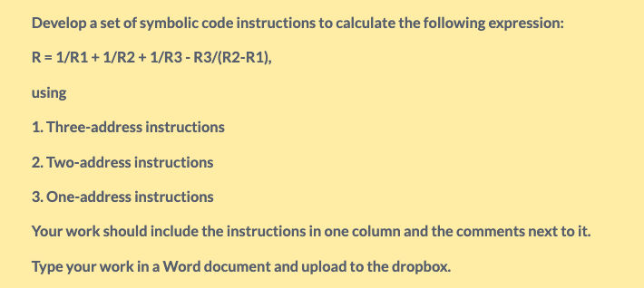 Solved Develop a set of symbolic code instructions to | Chegg.com