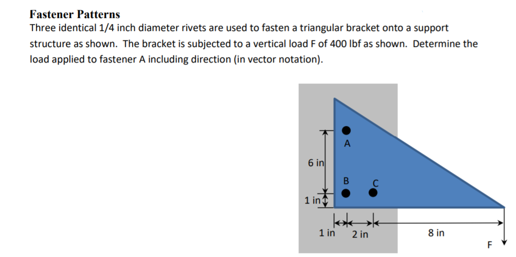 Solved Fastener Patterns Three identical 1/4 inch diameter | Chegg.com