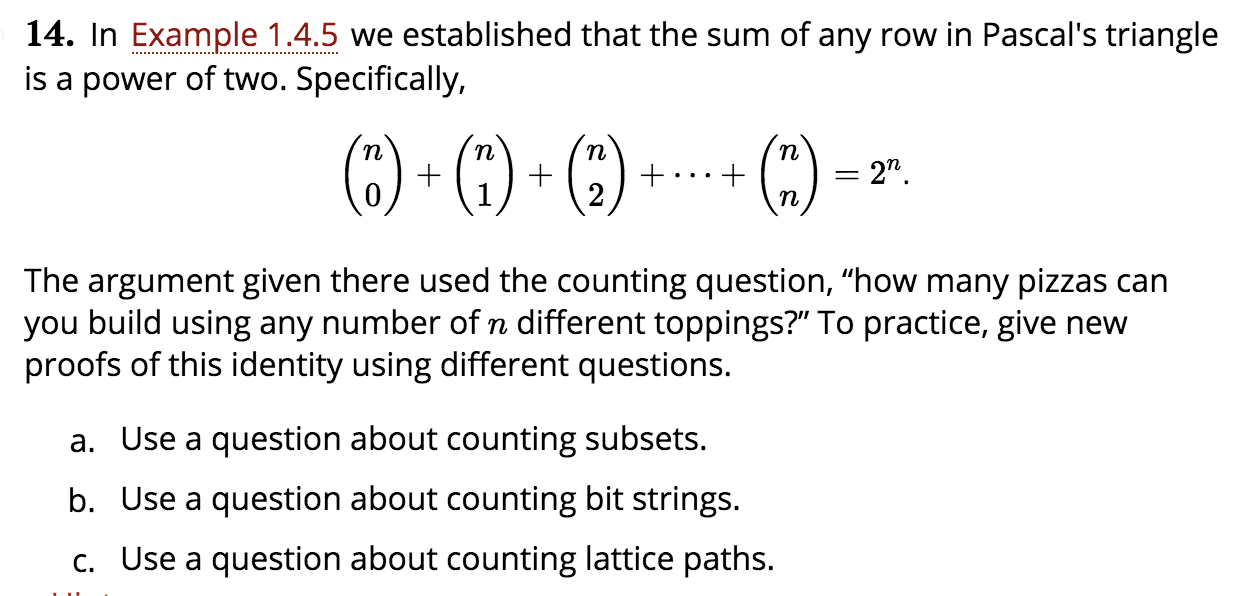 Solved 14. In Example 1.4.5 we established that the sum of | Chegg.com