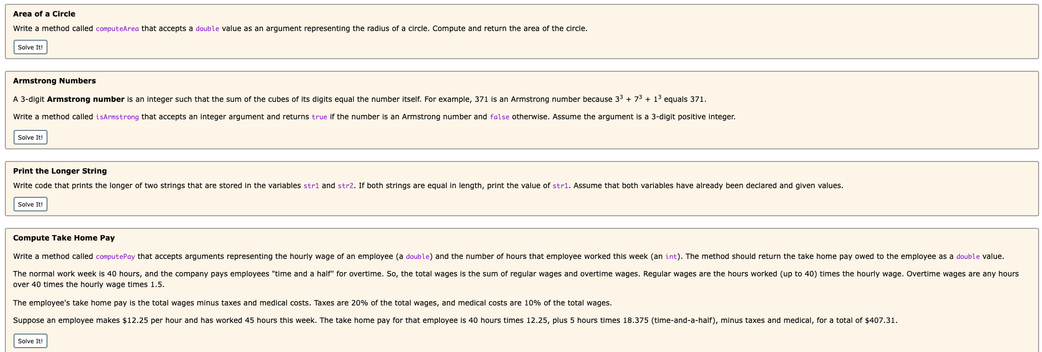 Solved Area of a Circle Write a method called computeArea | Chegg.com