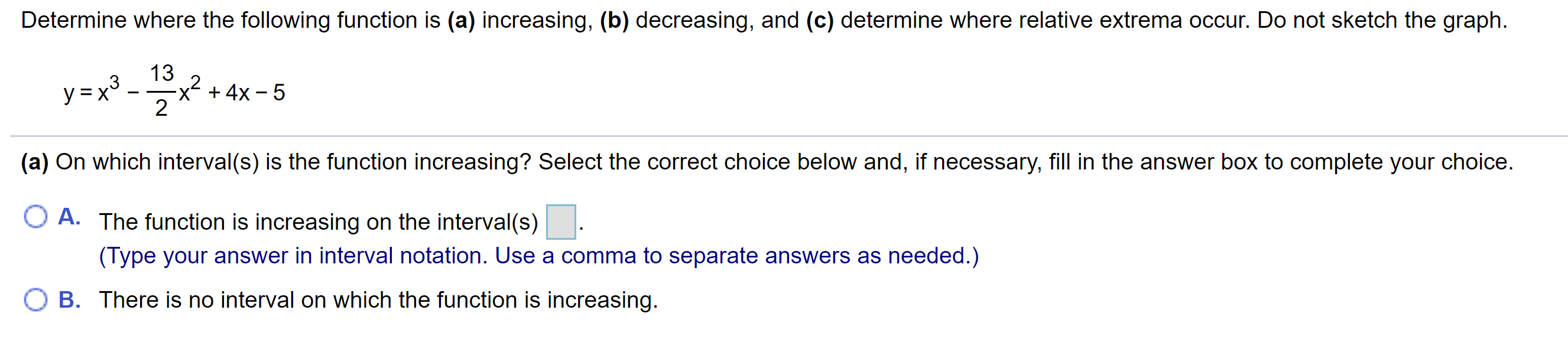 Solved Determine Where The Function Is (a) Increasing; (b) | Chegg.com