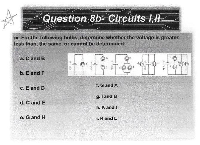 Solved Question 8b- Circuits I,I. Iii. For The Following | Chegg.com