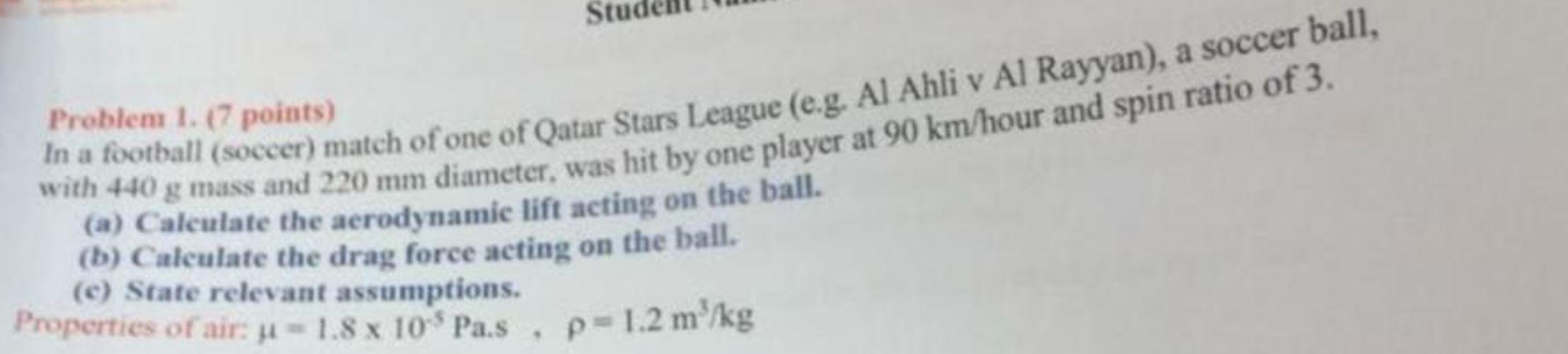 Solved Problem 1. (7 points) In a football (soccer) match of | Chegg.com
