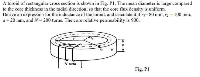 Solved A Toroid Of Rectangular Cross Section Is Shown In 2634