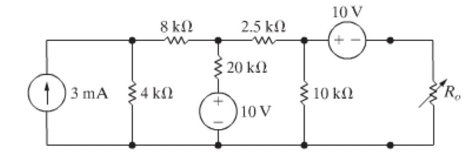 Solved Find the value of Ro such that maximum power transfer | Chegg.com