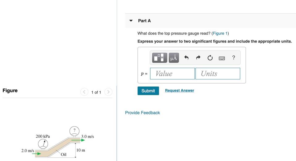 Solved Part A What does the top pressure gauge read? (Figure