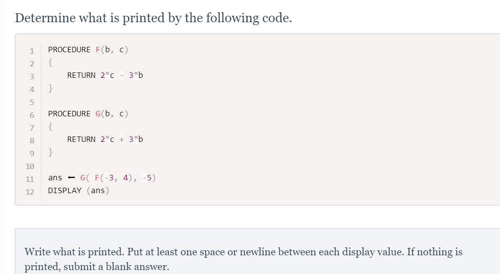 Solved Determine What Is Printed By The Following Code. | Chegg.com