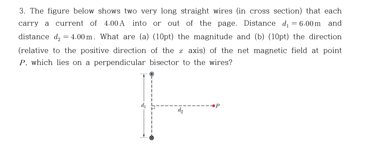 Solved 3. The figure below shows two very long straight | Chegg.com