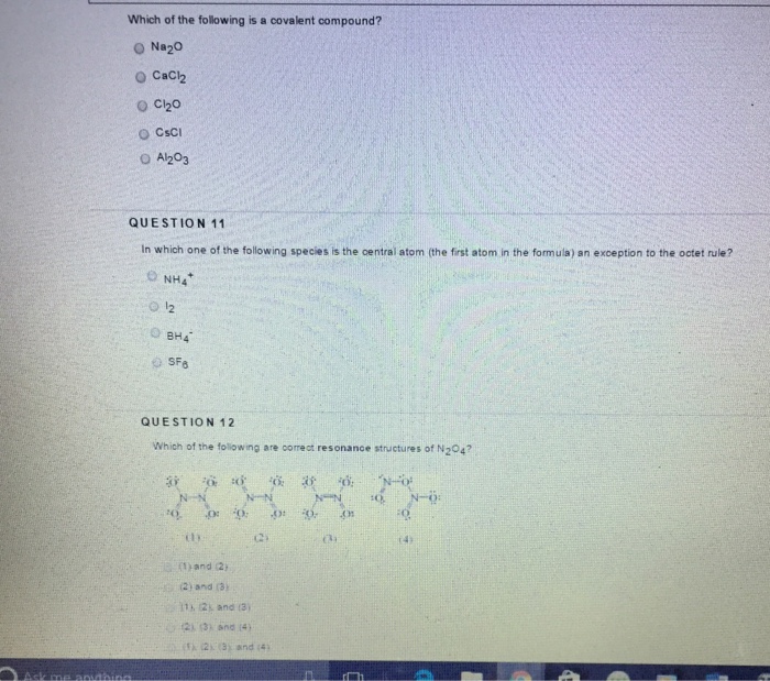 Solved Which of the following is a covalent compound? Na_2O | Chegg.com