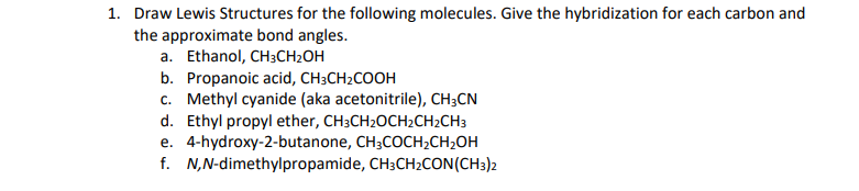 ch3ch2cooh structure de Lewis