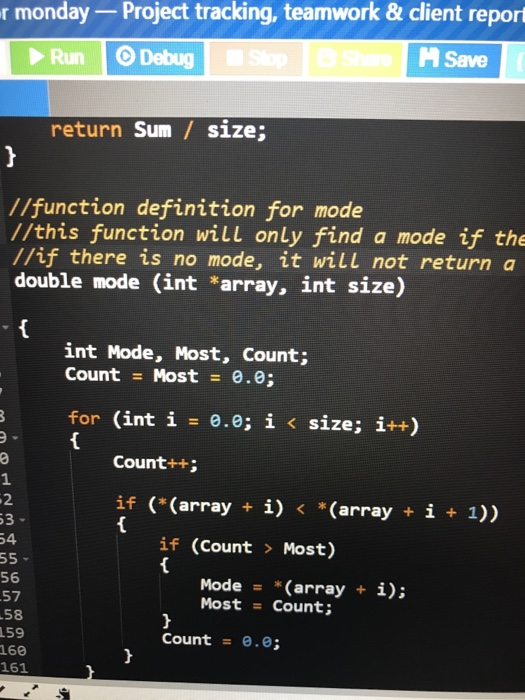 Solved I have created a mode function in C++ To | Chegg.com