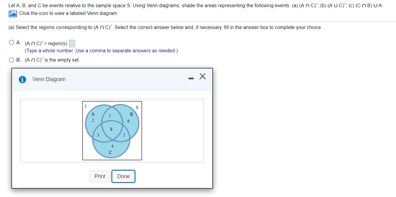 Solved Let A, B, And C Be Events Relative To The Sample | Chegg.com