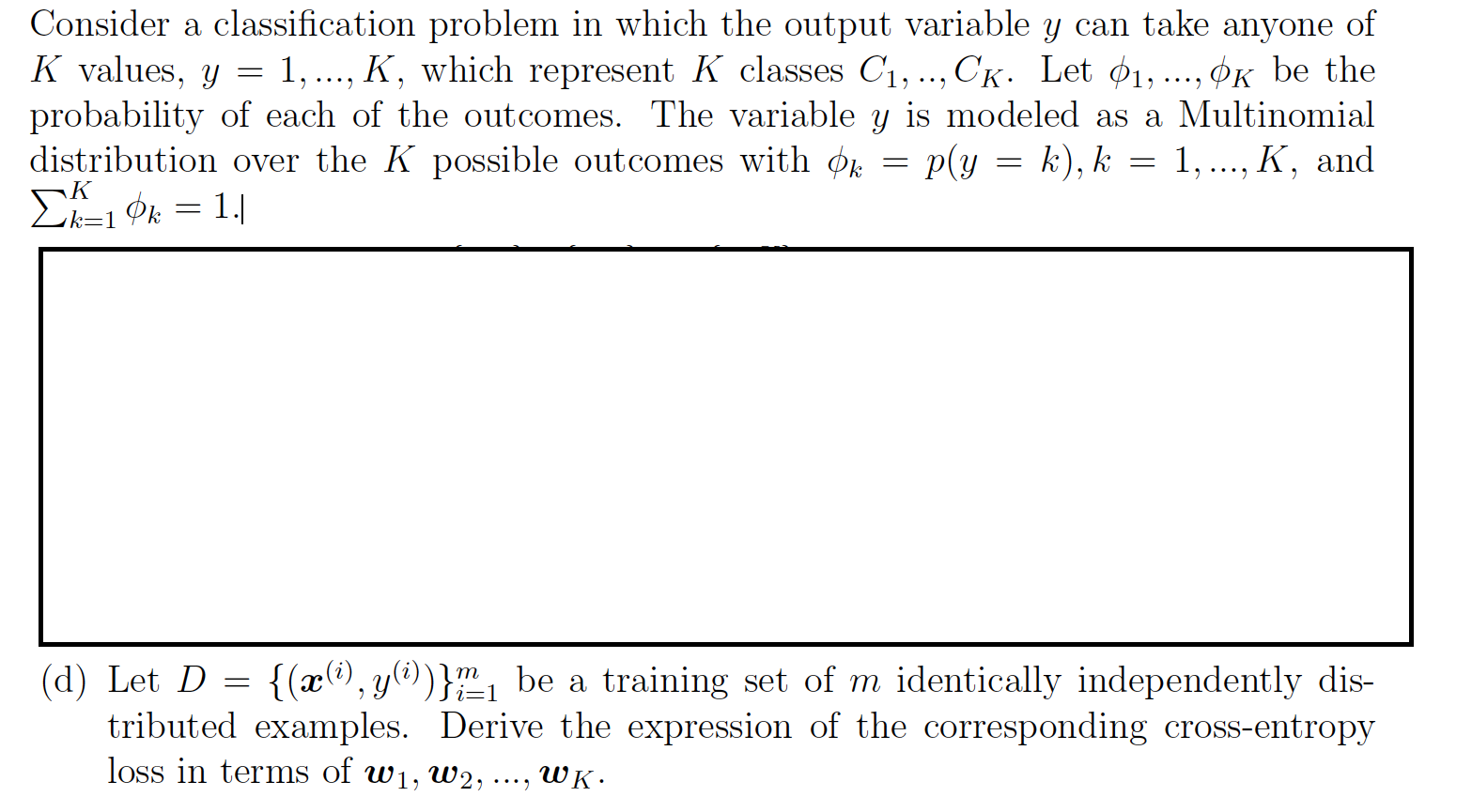 Solved Consider a classification problem in which the output | Chegg.com