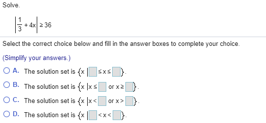 Solved Solve. Select the correct choice below and fill in | Chegg.com