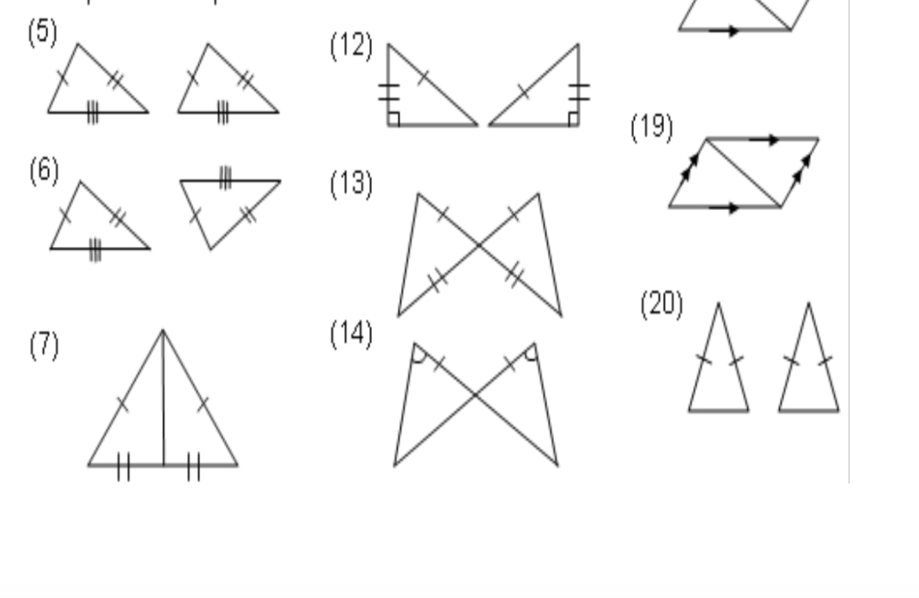 Solved Congruent Triangles Sss Sas Asa Aas Hl Right