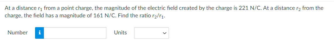 Solved At a distance r1 from a point charge, the magnitude | Chegg.com