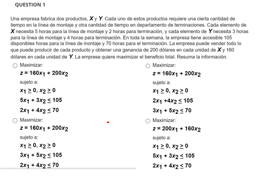 Una empresa fabrica dos productos, \( \boldsymbol{X} \) y \( \boldsymbol{Y} \). Cada uno de estos productos requiere una cier