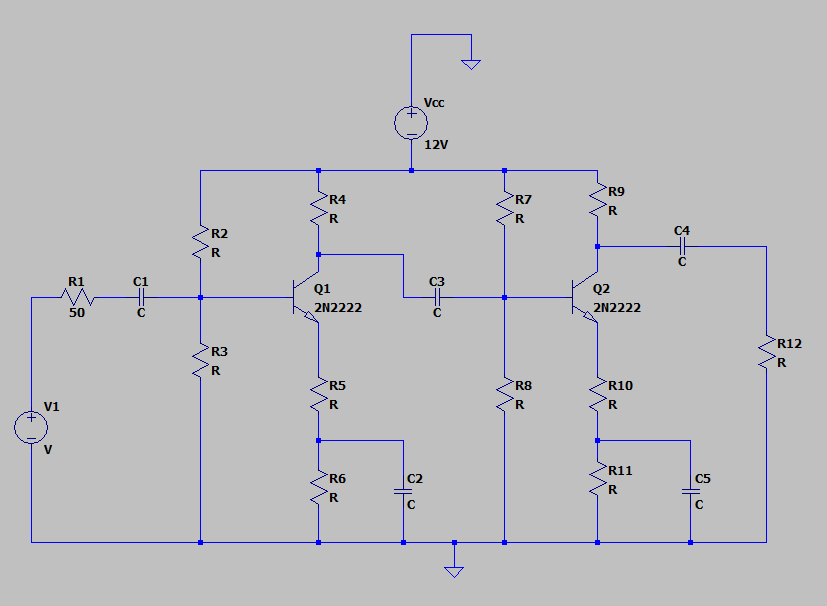 Design a two-stage RC coupled CE amplifier with the | Chegg.com