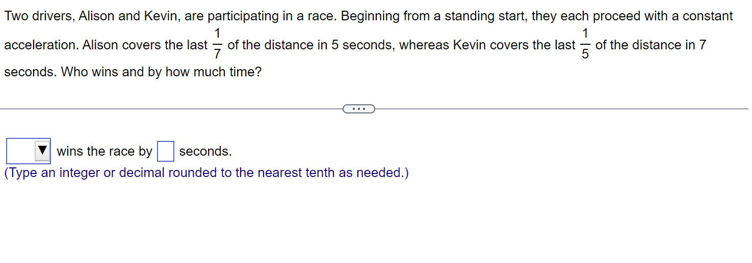 Solved Two drivers, Alison and Kevin, are participating in a | Chegg.com