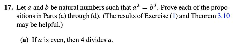 Solved 17. Let a and b be natural numbers such that a2=b3. | Chegg.com