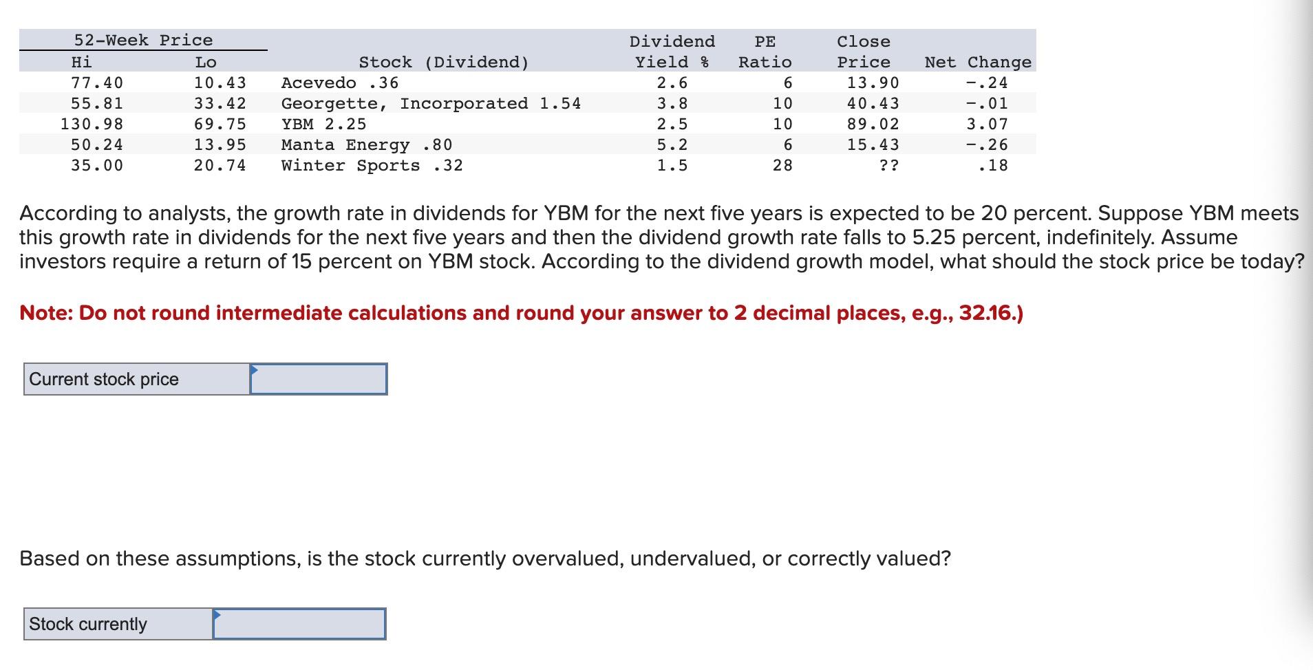 Solved According to analysts, the growth rate in dividends