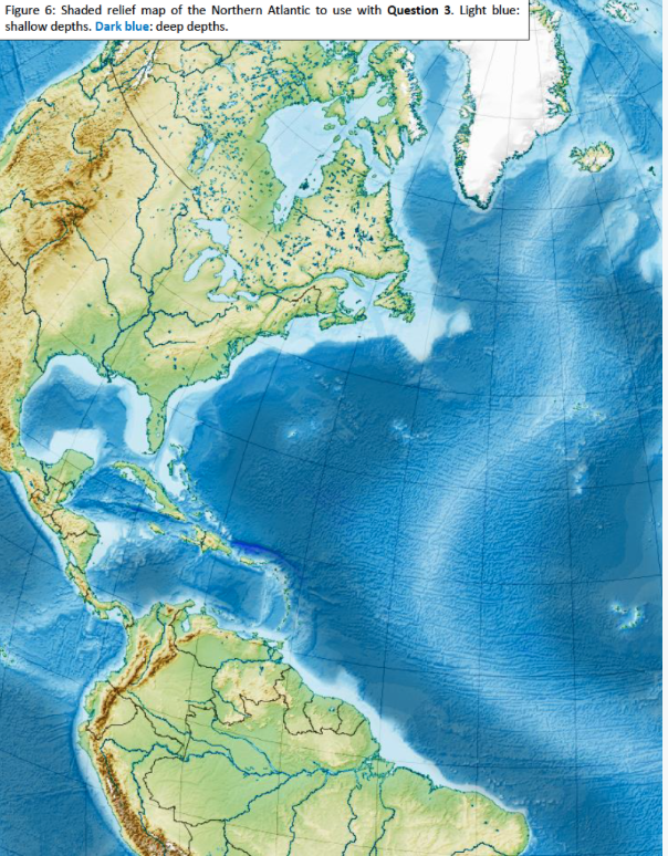 Solved Figure 6: Shadedrelief map of the Northern Atlantic | Chegg.com